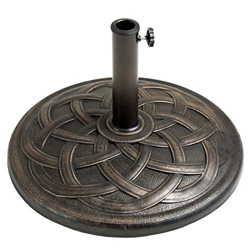 C-Hopetree 42 lb Heavy Duty Round Base Stand Weight for Outdoor Patio Market Table Umbrella, Bronze - color: Bronze, size: 42lb