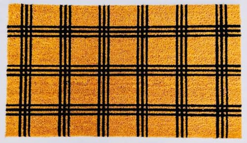 KAF Home - 17" x 30" Coir Doormat - Triple Stripe Grid