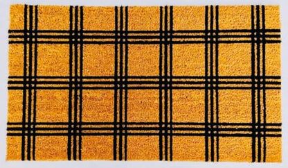 KAF Home - 17" x 30" Coir Doormat - Triple Stripe Grid