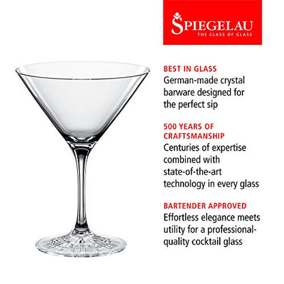 Spiegelau Perfect Serve Cocktail Glasses Set of 4 - European-Made Crystal, Dishwasher Safe, Professional Quality Cocktail Glass Gift Set - 5.8 oz - style: Perfect Serve Glasses