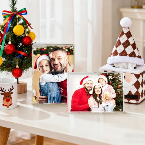 4x6 Acrylic Picture Frame Set of 6, 20mm Thick, Table Display | Double-Sided Transparent Magnetic Frameless Photo Frame, for Office or Home Decor, for Photos, Fits Home, Office - size: 4x6