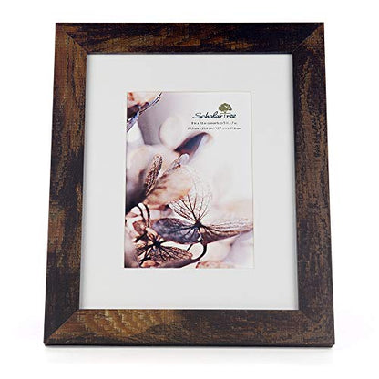 brown 8x10 Picture Frame set of 3,Display 8x10 without Mat or 5x7 with Mat Wall Gallery Photo Frames - color: Brown, size: 8x10 inches
