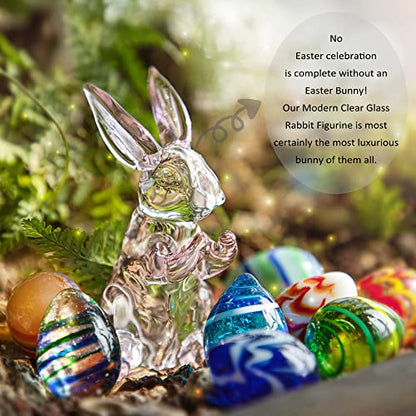 3.5'' Crystal Rabbit Figurine Collectibles Spring Easter Bunny Decorations | Small,Art Glass Animal Statues Paperweight Easter Christmas Whimsical Home Decor Creative Gift - style: Pink Rabbit