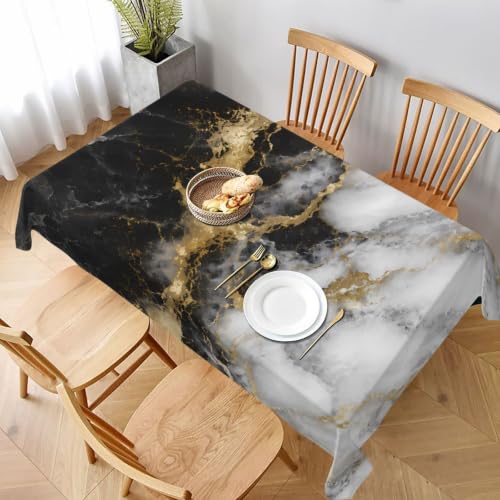 Worltoldb Marble Print Tablecloths Polyester Table Cloth for Kitchen Dinning Table Modern Washable Table Cover for Parties Wedding Picnic - color: White6