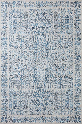 Loloi Rifle Paper Co Maison Blue 2'-3" x 3'-9" Accent Rug | MAO-07 Printed Approx. 2x4 Entryway Kitchen, Whimsical, Accent Rug - color: Blue, size: 2'3" x 3'9" (Rectangular)