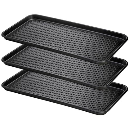 Fasmov 3 Pack Utility Boot Tray Mat Multi-Purpose Anti-Slip Tray Mat Boots, Dog Food Bowls, Gardening, Laundry, Kitchen, Garage, Entryway, 30 x 15 inches