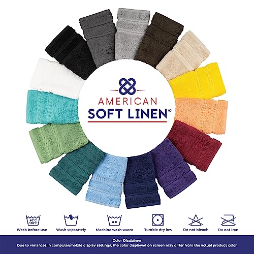 American Soft Linen 100% Cotton Luxury Turkish Towels, 6 Piece Towel Set | Soft Absorbent Quick Dry OEKO Tex Standard 100 Certificated Durable Machine Washable Premium Hotel Quality - color: Aqua Blue, size: (27"x54") + (16"x28") + (13"x13")