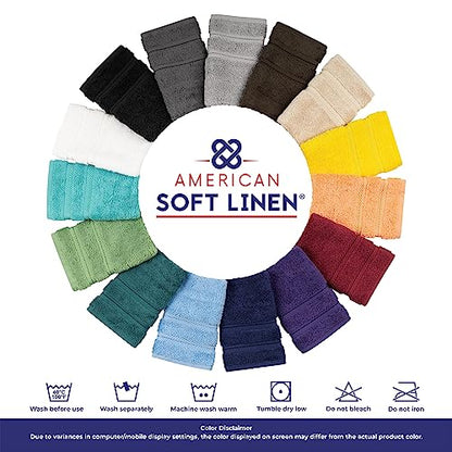 American Soft Linen 100% Cotton Luxury Turkish Towels, 6 Piece Towel Set | Soft Absorbent Quick Dry OEKO Tex Standard 100 Certificated Durable Machine Washable Premium Hotel Quality - color: Aqua Blue, size: (27"x54") + (16"x28") + (13"x13")