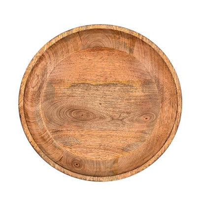 EDHAS Decorative Bowl Round Centerpiece for Dining Table, Living Room, or Kitchen Décor – Rustic Burnt Finish (12" X 12" X 4.75")