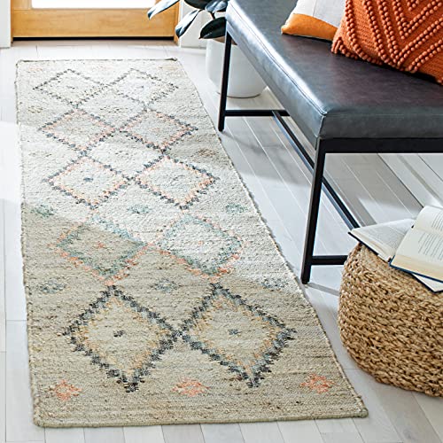 SAFAVIEH Kilim Collection Runner Rug - 2'3" x 9', Beige & Gold, Handmade Moroccan Boho Jute & Cotton, Ideal for High Traffic Areas in Living Room, Bedroom (KLM753G) - color: Beige/Gold, size: 2'3" x 9' (Runner)