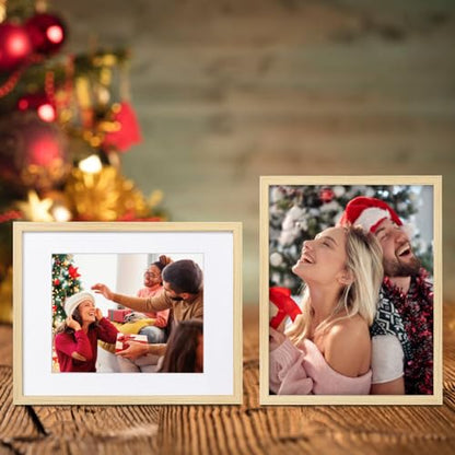 Picture Frame, Set of 6 12x16 Natural, Poster Frame with Plexiglass, Tabletop & Wall Mount, Ideal Gift for Any Occasion - color: Natural, size: 12x16