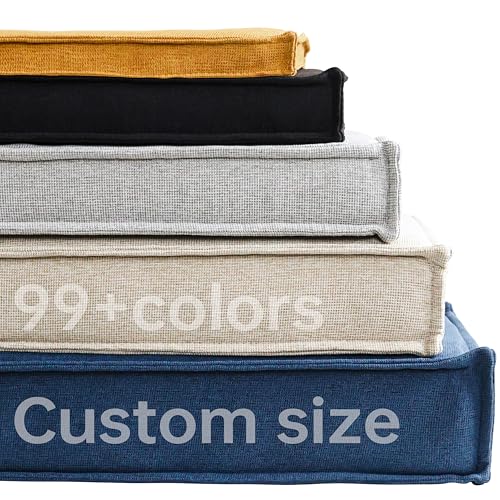 Customized Seating Softness and Hardness, Customized Size Bench Cushions, Suitable for Indoor/Outdoor Furniture, 6 Styles Available, 90+ Colors, Anti-Scratch and Waterproof (Tofu Block) - color: Tofu Block