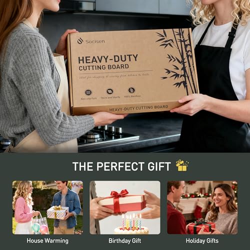 Extra Large Bamboo Wooden Cutting Board Wood Cutting Boards for Kitchen | Heavy Duty, End Grain, Non Toxic, Non Slip, Cutting Board Set, Solid Thick, Juice Groove, Butcher Block, Best Kitchen Gift - size: 23.5"L x 18"W