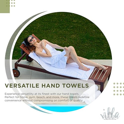 Villa Celestia Cotton Hand Towels Set of 4, 16 x 28, Oeko-TEX Certified, Quick Dry, Sage - color: Sage, size: Hand Towel - Pack of 4