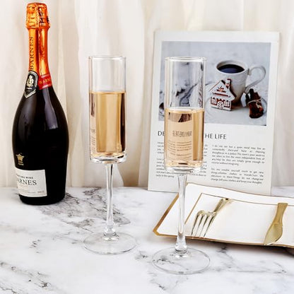 Champagne Flutes Set of 12, 160ML - Elegant Glass Champagne Flutes for Celebrations - 5.5oz Capacity, Clear (Glass, 12Pcs160ML)