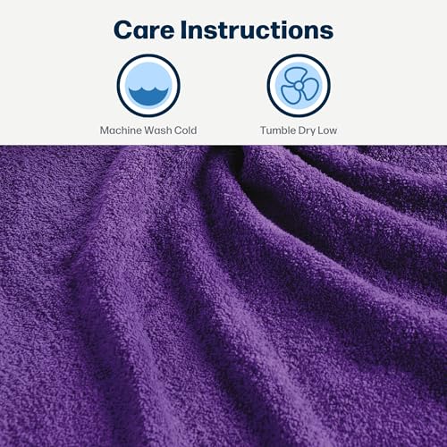 24-Piece Set of Towels, Lightweight 380 GSM Cotton Towels, Quick Drying, Absorbent Hand Towels, Fingertip Towels, Bath Towels, & Washcloths, Grape - color: Grape