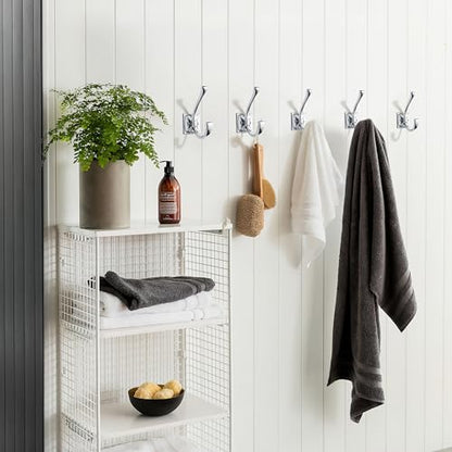 Wall Hooks,5 Pack Coat Hooks Hardware Towel Hooks for Hanging Coats Polished Chrome Robe Hooks Wall Mounted with Screws for Key, Towel, Bags, Cup. - color: Polished Chrome