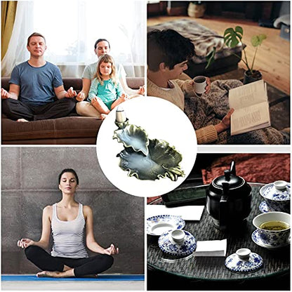 backflow Incense Burner ，Frog Incense Burner，Brass Backflow Incense Holder, Office Home Decor Aromatherapy Ornament, Yoga，Zen, Meditation, spa, Purification of The Mind（1 Package）