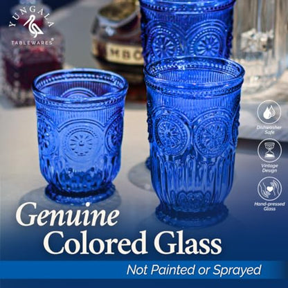 Cobalt Blue Highball Glasses set of 6 tall drinking glasses for tablesetting with cobalt blue glassware dishwasher friendly made without lead - color: Cobalt, size: Tall