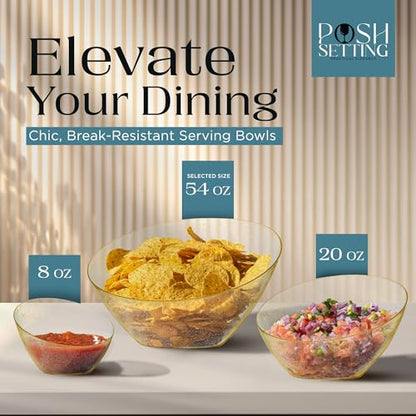 5 Pack Gold Plastic Angled Serving Bowl Disposable for Party Table 54oz | Angled Bowl Design. Chip, Candy, Salad & Fruit Use. Disposable Party Tableware. Buffet & Wedding Serving. Gold Plastic. - color: Gold Glitter, size: Large 54 OZ