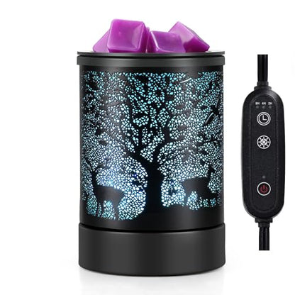 Enaroma Fragrance Wax Melts Warmer with 7 Colors LED Changing Light Scent Oil Candle Warmer for Home Office-Deer Timer - color: Deer Timer