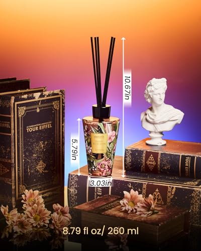M&SENSE Reed Diffuser Set, Peony Blush Sude, 8.79 oz Natural Essential Oil | Non-Toxic Organic, Long-Lasting Fragrance, Ideal for Living Room, Bedroom, Gifts for Women - color: Peony Blush Sude