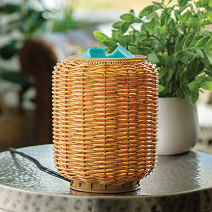 Candle Warmers ETC. Illumination Fragrance Warmer- Light-Up Warmer for Warming Scented Candle Wax Melts and Tarts or to Freshen Room, Wicker Rattan Lantern - size: Wicker Lantern