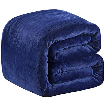 Fleece Blanket Twin Size 350GSM Lightweight Throw for The Bed Extra Soft Brush Fabric Super Warm Sofa Blanket 66" x 90"(Royal Blue Twin) - color: Royal Blue, size: Twin (90-Inch-by-66-Inch)