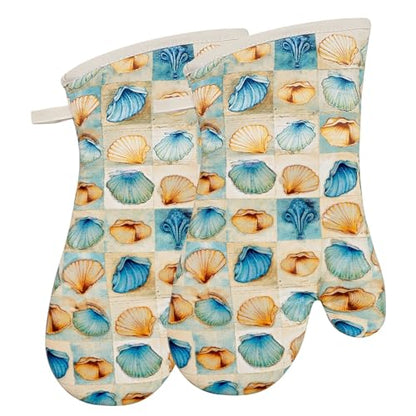 Oven Mitts Gloves 1 Pair Heat Resistant 480 ℉ Non Slip Clear Silicone Printed Shell Comfortable Cotton Lining Kitchen Men Cooking Barbecue Machine Washable (Shell, Beige Mitts) - color: Shell, Beige Mitts