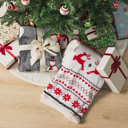 PAVILIA Premium Christmas Sherpa Throw Blanket, 50x60, Grey Snowman Cozy Fleece Holiday Blanket, Reversible Plush Winter Throw for Couch & Bed, Ultra Soft Warm - color: Snowman Charcoal, size: 50 x 60 Inches