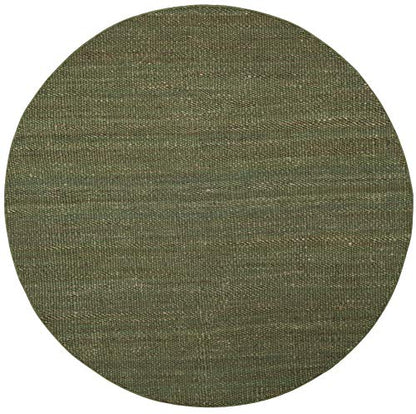 SAFAVIEH Natural Fiber Collection 6' Round Green NF368G Handmade Boho Fringe Woven Jute Area Rug - color: Green, size: 6' (Round)