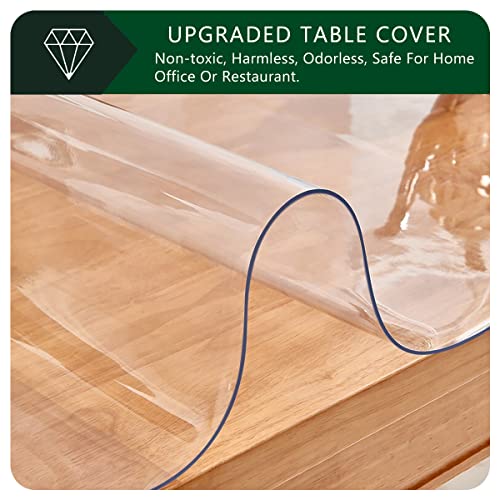 Crystal PVC Table Mat - 1.5mm Thick, 12x48 Inch Clear Table Cover Protector, Rectangular Plastic Desk Pad; Non-Slip, Heat Resistant - color: Clear1.5 Rectangle, size: 12" x 48"