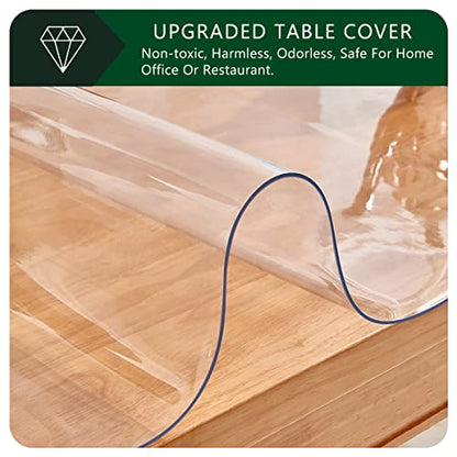 Crystal PVC Table Mat - 1.5mm Thick, 12x48 Inch Clear Table Cover Protector, Rectangular Plastic Desk Pad; Non-Slip, Heat Resistant - color: Clear1.5 Rectangle, size: 12" x 48"
