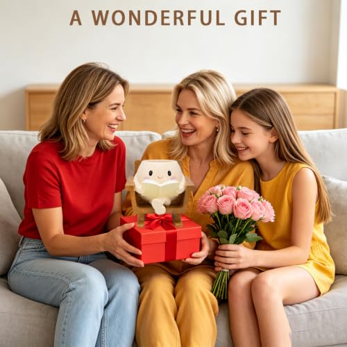 Cute Rocking Chair Smiley Face Planter Pot for Indoor Outdoor | Unique Book Garden Plant Pots with Drainage, Funny Succulent Flower Pot Decorative, Mother Gifts for Birthday, Christmas