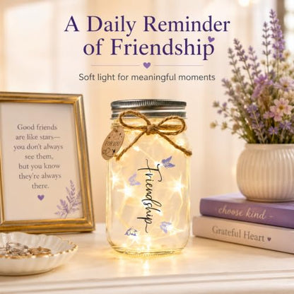 Solmay Friendship Gifts for Women, Best Friend Birthday Gifts Jar Light - color: Good Friends