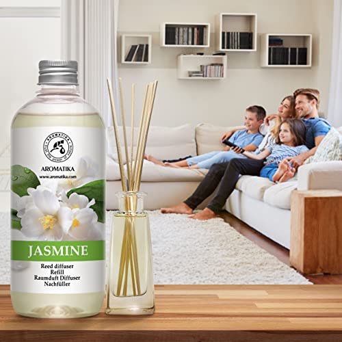 Jasmine Reed Diffuser Refill - 4x17 Fl Oz - Scented Reed Diffuser Refill - Home Fragrance - Air Freshener - Room Freshener - Floral & Long Lasting Scent - Aromatherapy