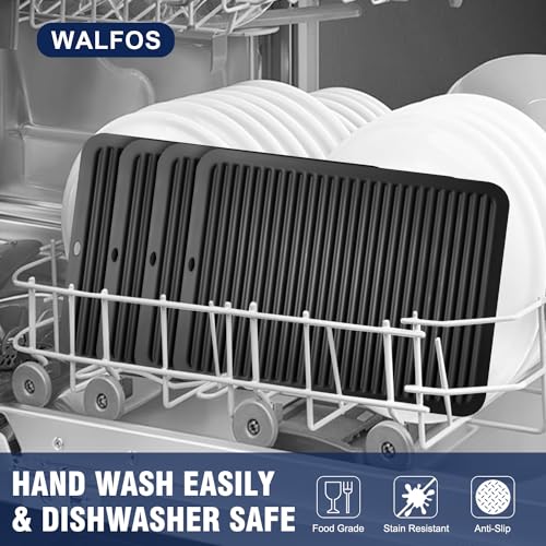 Walfos XXL Silicone Trivet 16x12 Inch, Trivets for Hot Pots and Pans, Heat Resistant Pot Holders Hot Pads for Kitchen Quartz Countertops, Hot Dishes, 4 Pack - style: 16x12in, 4 Black XXL Trivets