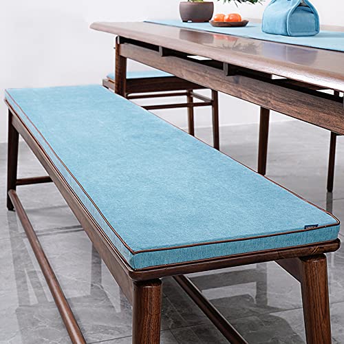 Customize Bench Cushion, Furniture Cushion, High Density Memory Foam, Linen Washable, Non-Slip Bench Pad for Shoe Bench Rack, Window, Piano, Dining (Custom Size, Lake Blue) - color: Lake Blue