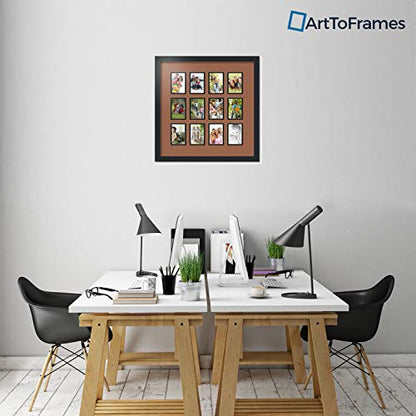 ArtToFrames Collage Photo Frame Double Mat with 12-3.25x4.75 Openings with Satin Black Frame and Paloma mat. - color: Paloma, size: 12 - 3.25x4.75