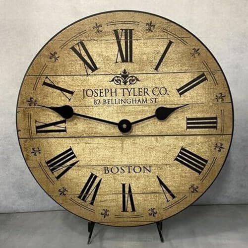 The Big Clock Store Barnwood Tan Wall Clock | Handcrafted in USA | Silent Non-Ticking Mechanism | Beautiful Color | Rustic Decor for Living Room | Battery Operated (18-Inch) - color: 1. Barnwood Tan, size: 18-Inch