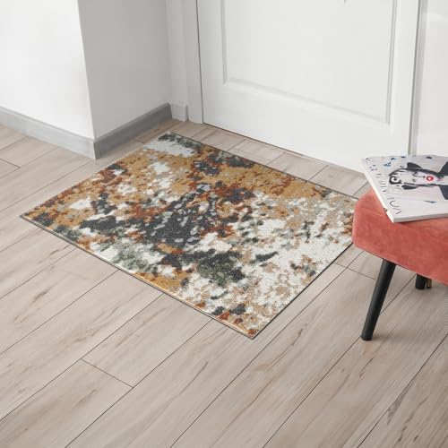 Keen Home Design Throw Rugs - 24"x36" Non-Shedding, Thick Pile Abstract Rugs for Kitchen, Living Room, Bedroom, Dining Room, Entryway - Size: 2' x 3', Skies Green - color: Skies Green, size: 2' x 3' (Rectangular)