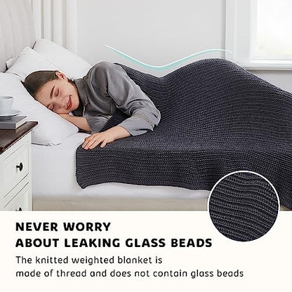 L'AGRATY Knitted Weighted Blanket - 48"x72" 12lbs Cooling Chunky Knit Heavy Blanket for Adults Braided Crochet Throw Thick Cable Yarn Knit Decorative No Beads Evenly Weighted Machine Washable | No Beads Evenly Weighted Machine Washable Chunky Braided Croc