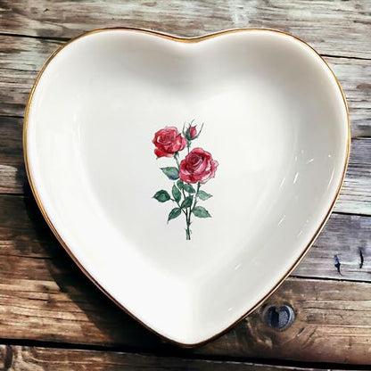 June Rose Flower Ring Dish-Red Floral Jewelry Dish for Hippie,Nature,Pace-June Flower for Mom,Mother-in-law,Aunt,Grandma,Sister,Friend-Gemini Birthday Gifts - style: 6 - June (Rose)