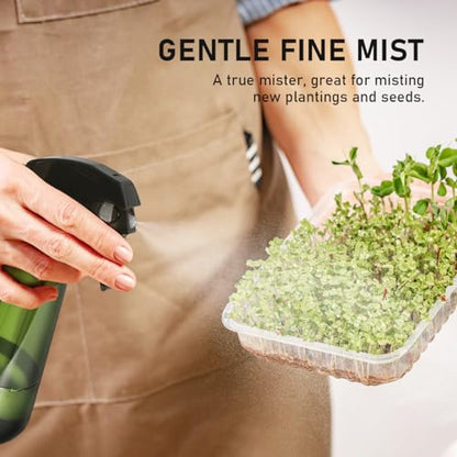 Spray Bottle for Plants 2 Pack, 16oz - Ultra Fine Mist, Plant Mister Indoor | Empty Spray Bottles, Leak Proof Misting Water Sprayer for Gardening, Planting, Hair, Cleaning Solutions - Funnel Included - color: Green & Brown