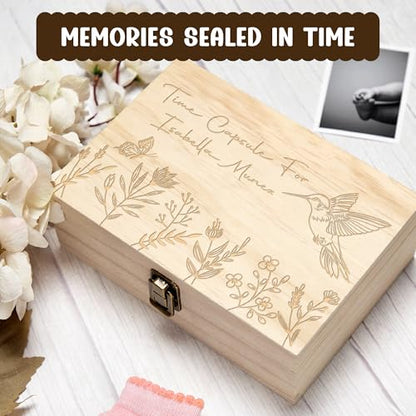 Personalized Time Capsule Memory Box – Custom Engraved Wooden Keepsake Box for Couples, Love Notes, Photos & Letters – Anniversary, Wedding & 18th Birthday Milestone Gift - style: 13. Time Capsule Designs