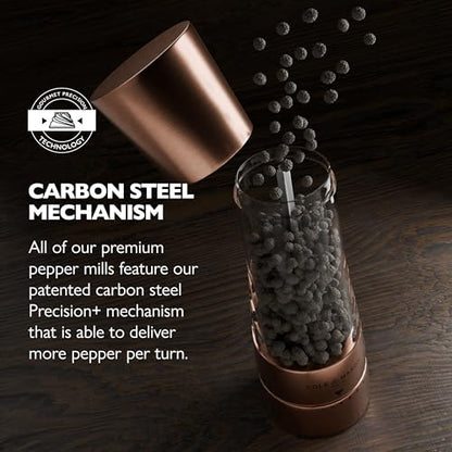 Cole & Mason Derwent Salt & Pepper Mill Gift Set - Refillable Spice Grinder Set 7.5" Salt and Pepper Grinder – Wood - color: Copper