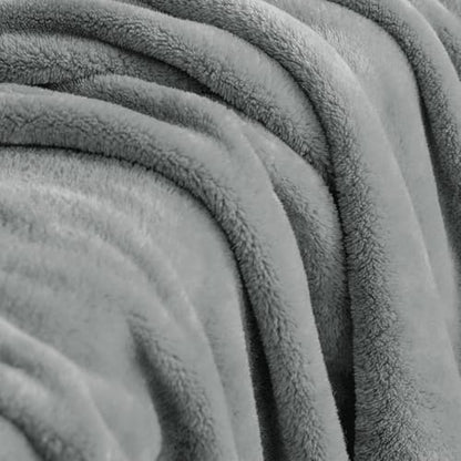 Elegant Throw Blanket for Couch & Sofa, All-Season Lightweight Fleece Blanket, Luxury Soft Cozy Fuzzy Throw for Her Him, Grey, 50 x 56 Inches