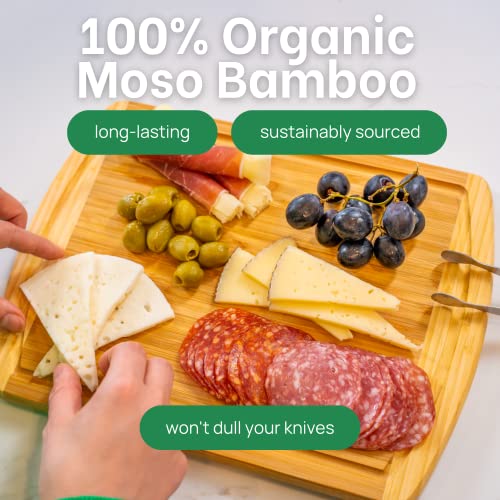 GREENER CHEF 12 Inch Small Bamboo Cutting Board with Lifetime Replacements - Small Wooden Chopping Board for Kitchen, Meat, Vegetables, Cheese, Bread, Charcuterie, and Everyday Food Prep - color: Two-Tone, size: 12"L x 9"W