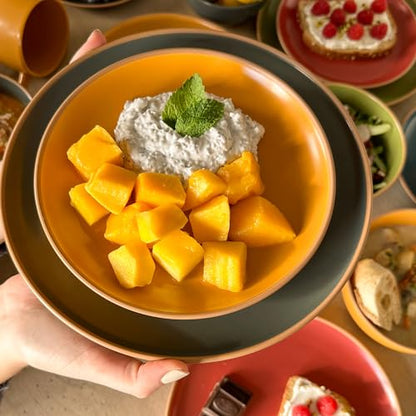 MORA Ceramic Artisan Matte Plates Set, 7.8 in - Set of 6 - The Dessert, Salad, Appetizer, Small Dinner etc Plate. Microwave, Oven, and Dishwasher Safe, Scratch Resistant. Kitchen Porcelain Dish - color: Artisan Matte
