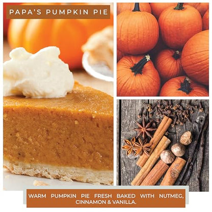 A Cheerful Giver - Papa's Pumpkin Pie Scented Glass Jar Candle (6 oz) with Lid & True to Life Fragrance Made in USA - size: 6oz